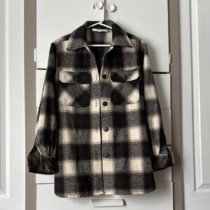 BB Dakota Steve Madden Plaid Button-Up Shirt Jacket